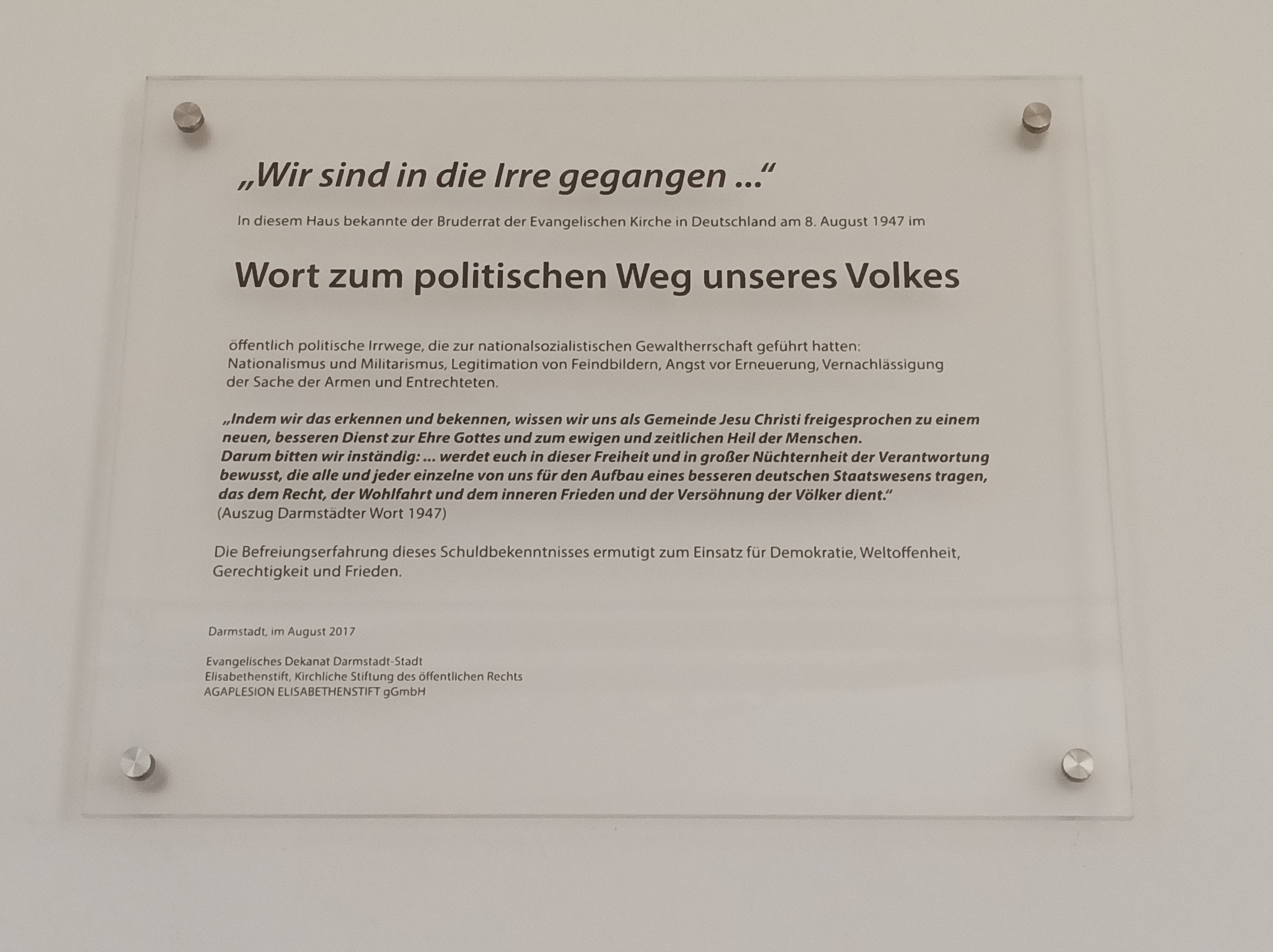 DA Wort Gedenktafel Foto Agaplesion Elisabethenstift Julia Marmah